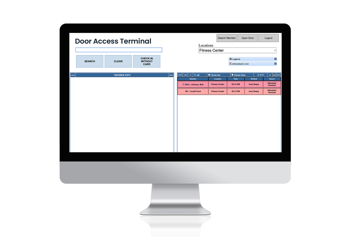 Door Access Terminal Dashboard Door Access Terminal